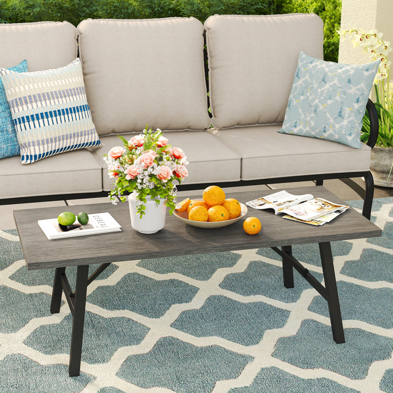 Bular Rectangular Metal Outdoor Coffee Table , 32.8'' in. W 47.2'' in. D