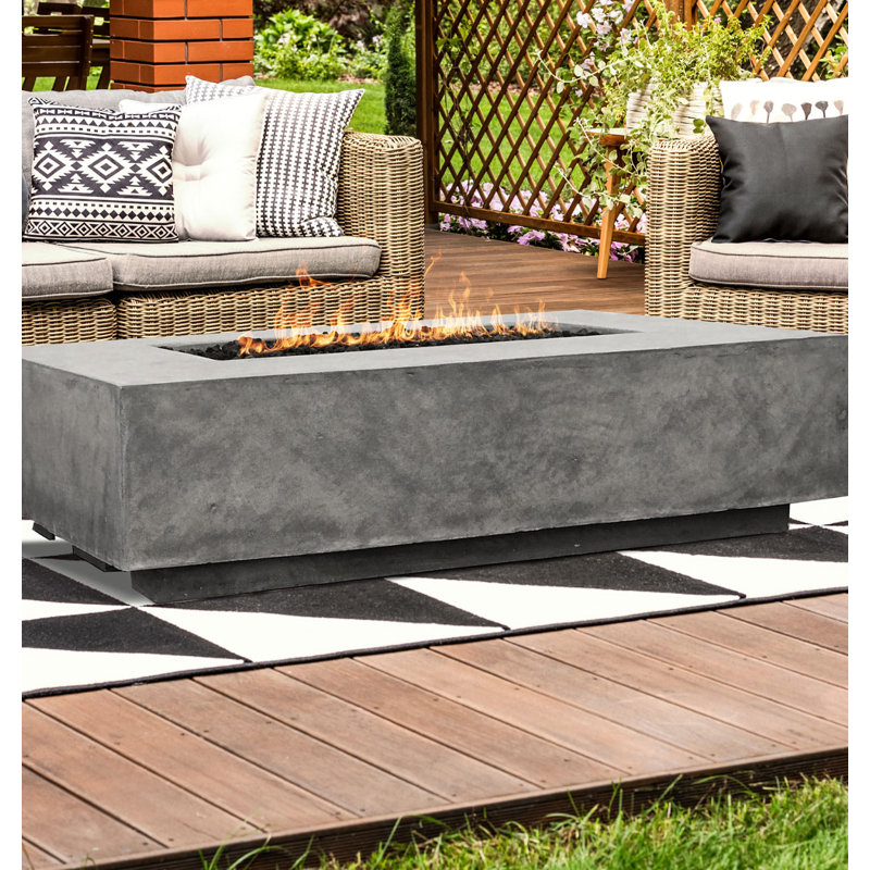 16" H x 60" W Outdoor Fire Pit Table