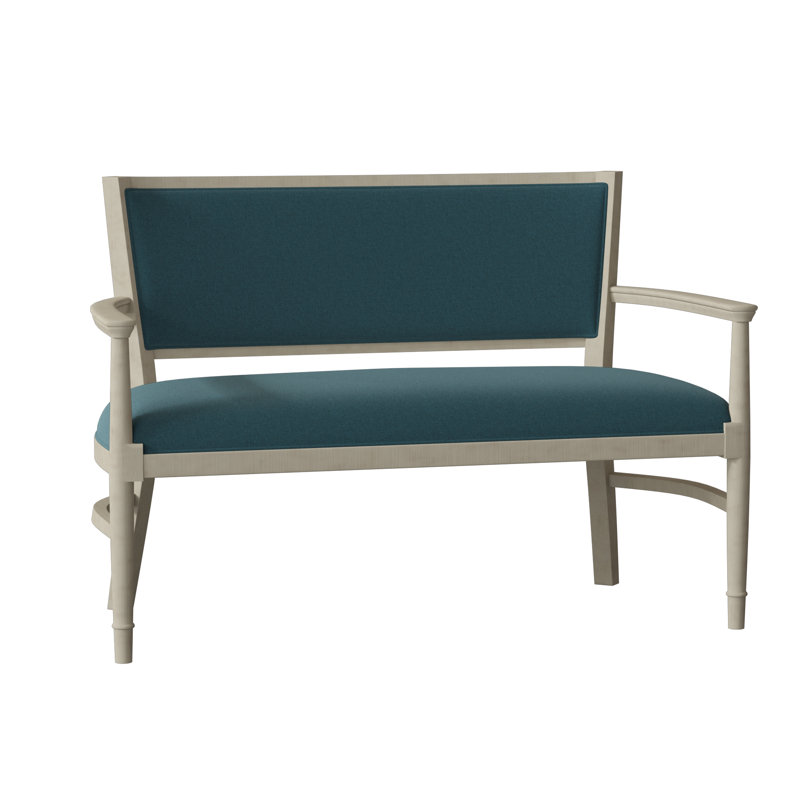 Garland Upholstered 49.5'' Settee, Turquoise (8789 91), Almond Buff