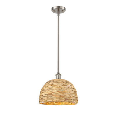 Malaga Woven Rattan 1 Light Stem Hung Pendant