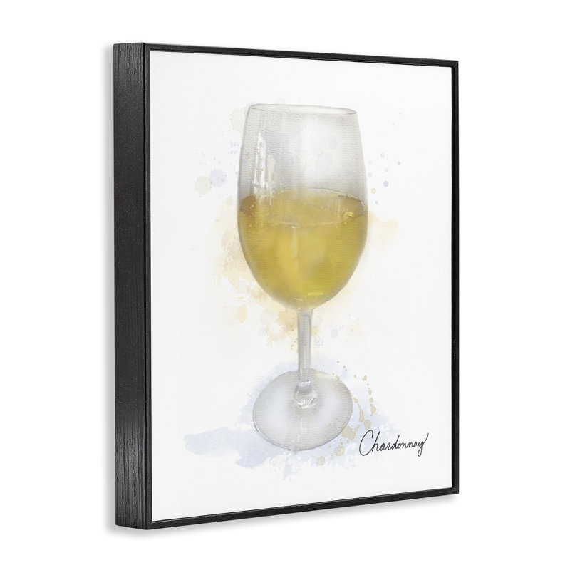 Chardonnay moderne en verre, estampe numérique, conception par Matthew Piotrowicz, H 14 po x l 11 po