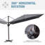 Parasol excentré en porte-à-faux 145 po x 104 po avec base Easy-Move | Mobilité d'une personne-247018016