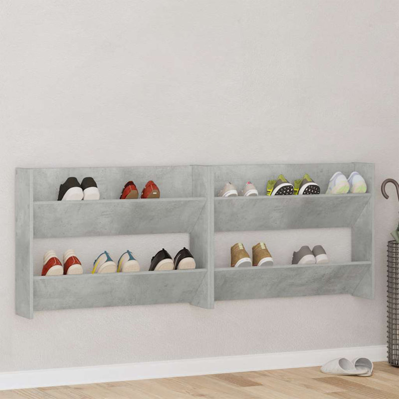 12 Pair Shoe Rack, Concrete Grey, 4