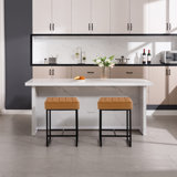 Lamontae Upholstered Counter Stool with Metal Frame