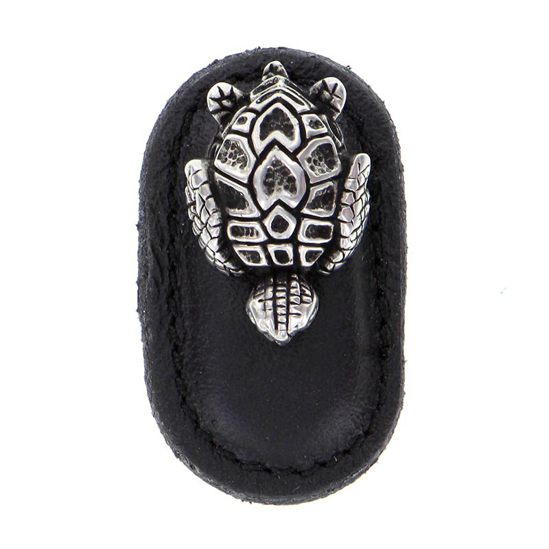 Poignée fantaisie Pollino, Noir, Argent antique