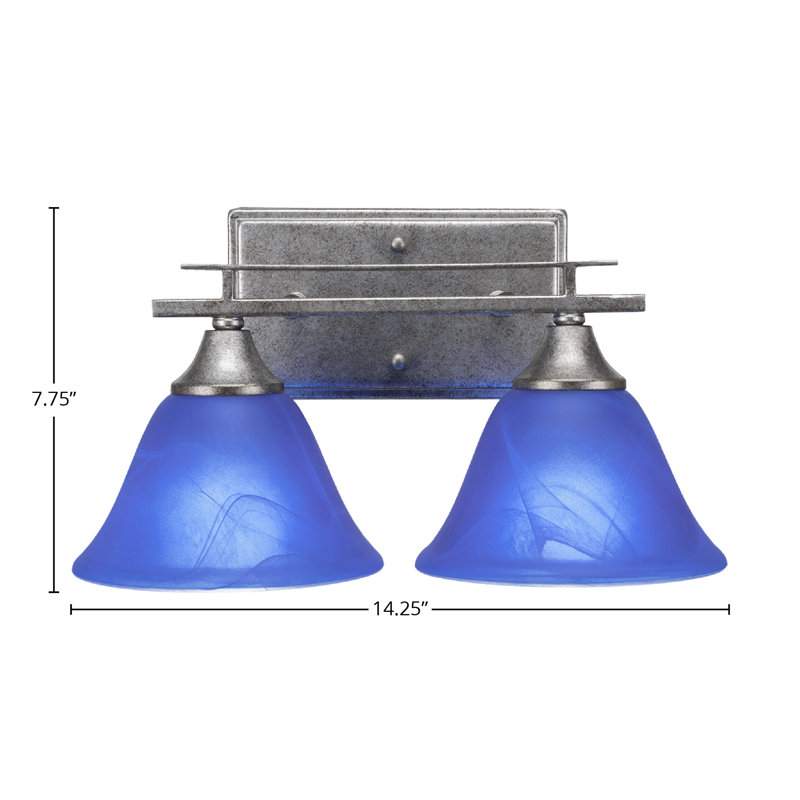 Uptowne 2 Light Bath Bar, Blue Italian