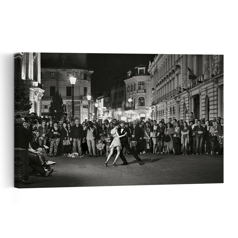 Tango de rue passionné, architecture romantique, élégante et spectaculaire, affiche murale de ville, H 40 po x l 60 po