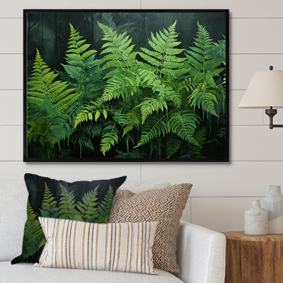 Fougères vertes émeraude I - décoration murale plantes