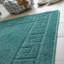 2 Piece Bathroom Rug Set Greek Key Pattern Bath Mat & Pedestal Mat Non Slip Rubber Back Soft Absorbent Mats-19840732