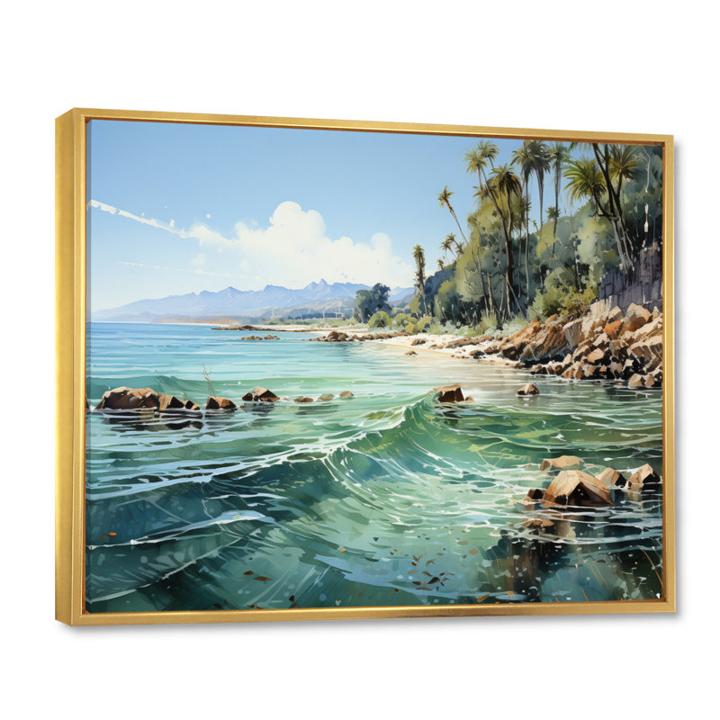Vietnam Tropical Paradise - Imprimé, H 24 po x l 32 po x P 1 po, Cadre flottant doré