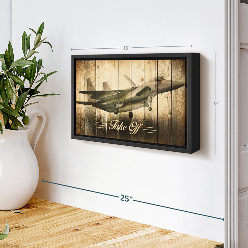 Impression sur toile Rustic Military Jet, H 9 po x l 13 po