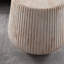 Table basse moderne Terravein en forme de tambour cannelé, imitation travertin, silhouette ronde-135820056