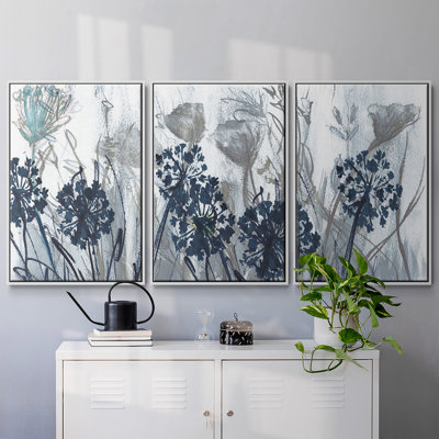 " Indigo Field " 3 - Pieces