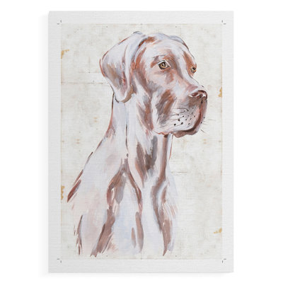 Sitting Dog IV -Canvas Print Only - NOT FRAMED