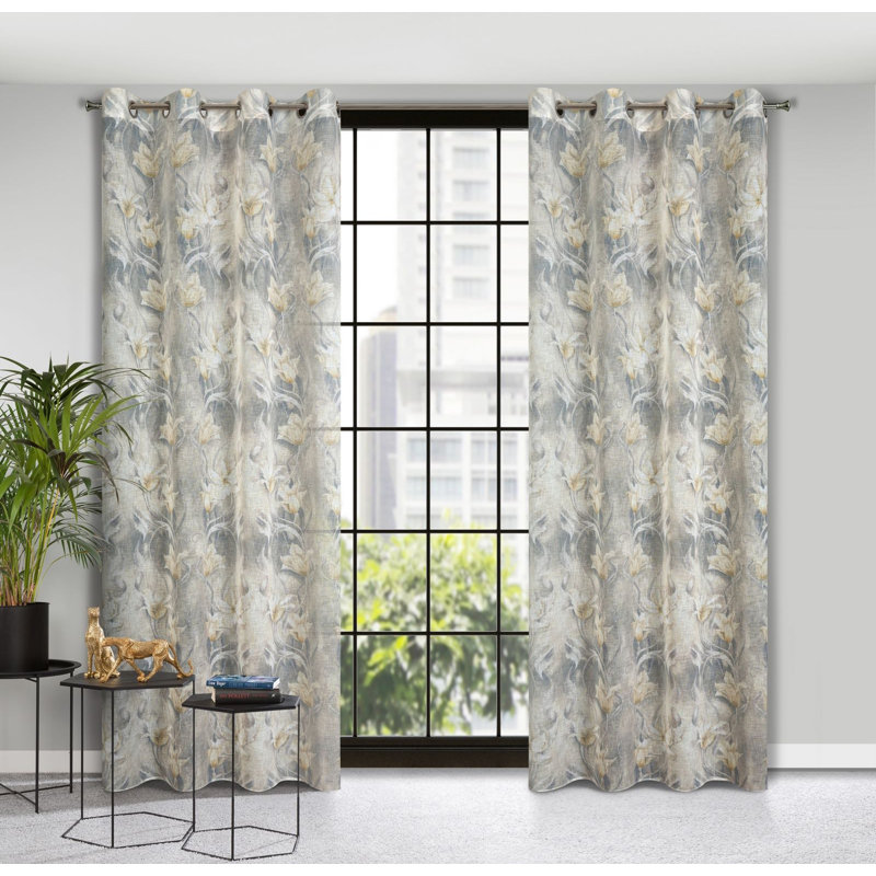 Afzal Semi Sheer Curtains Single Panel