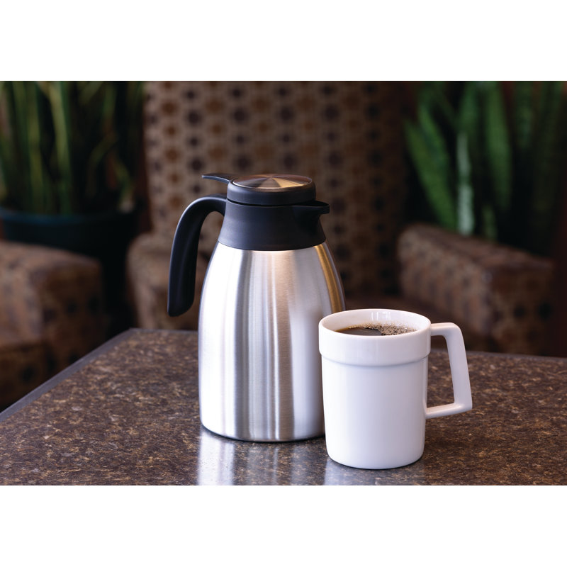 Stainless Pitcher with Flow Control Lid, 9.5" H x 7" W x 5.25" D