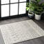 Tapis marocain à motif géométrique gris / blanc cassé Giannini-1086288282