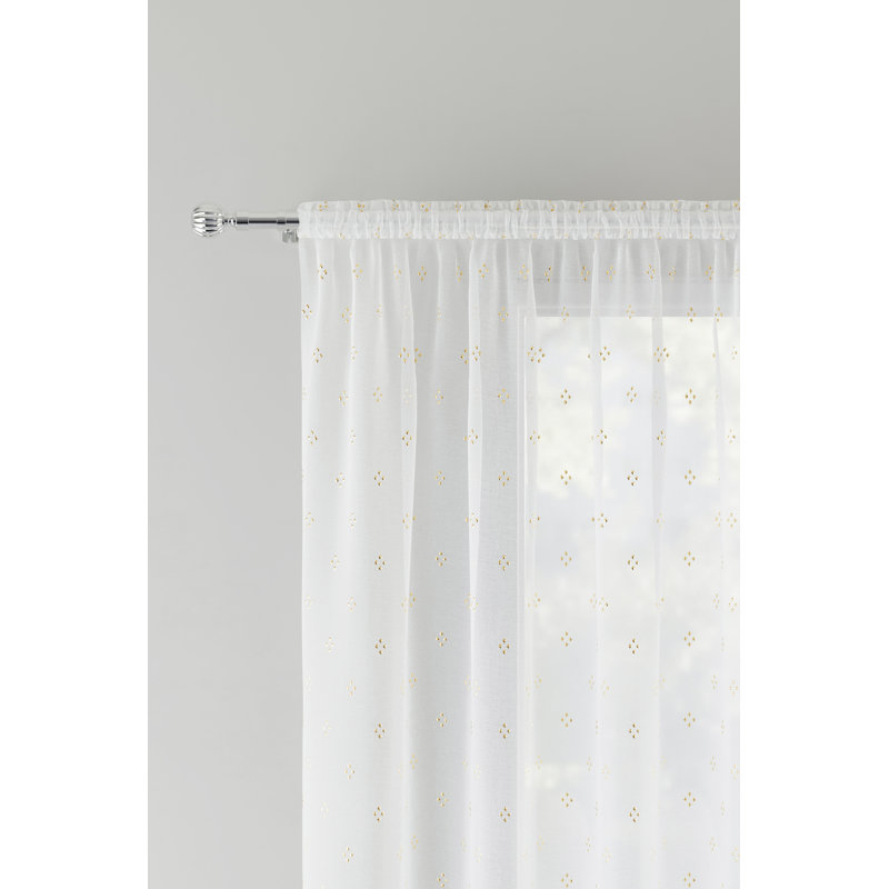 Motyka Sheer Curtain Single Panel, 140 x 137 cm, Gold