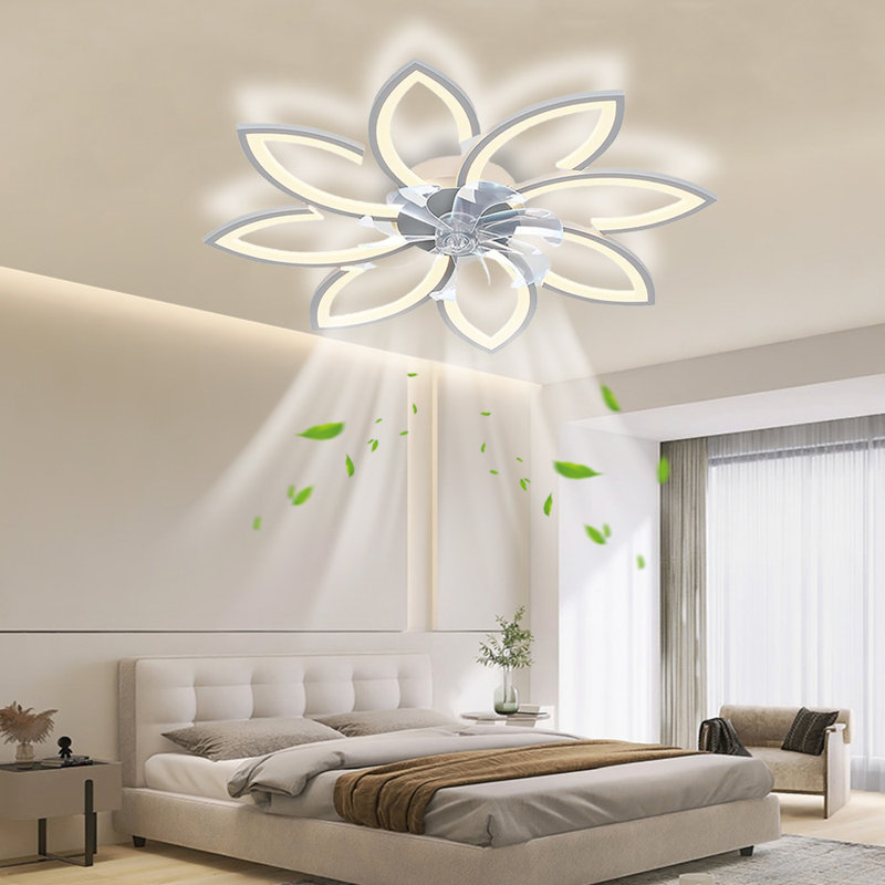 LED Ceiling Fan Quiet dimmable Fan Light Ceiling Light with Remote Control and APP Control