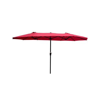 Extra Large 15Ft X 9Ft Double Umbrella For Deck - Outdoor Backyard Pool Garden Shade With Crank And Wind Vent