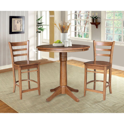Clidy Counter Height Extendable Solid Wood Dining Set