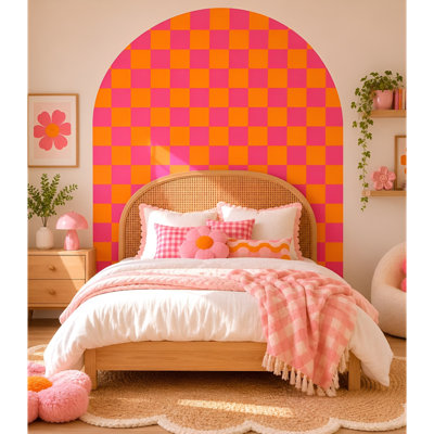 Adhésif décoratif 52 po de large, orange vif et orange vif, 70 po de hauteur