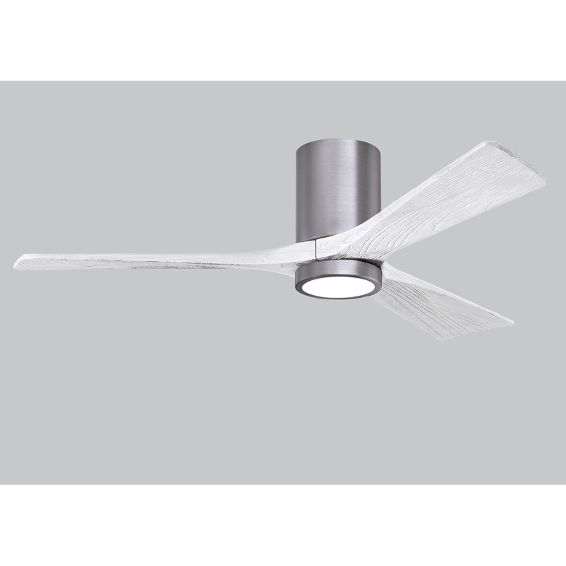 Irene LED Ceiling Fan, Matte White, Brushed Pewter, 52"