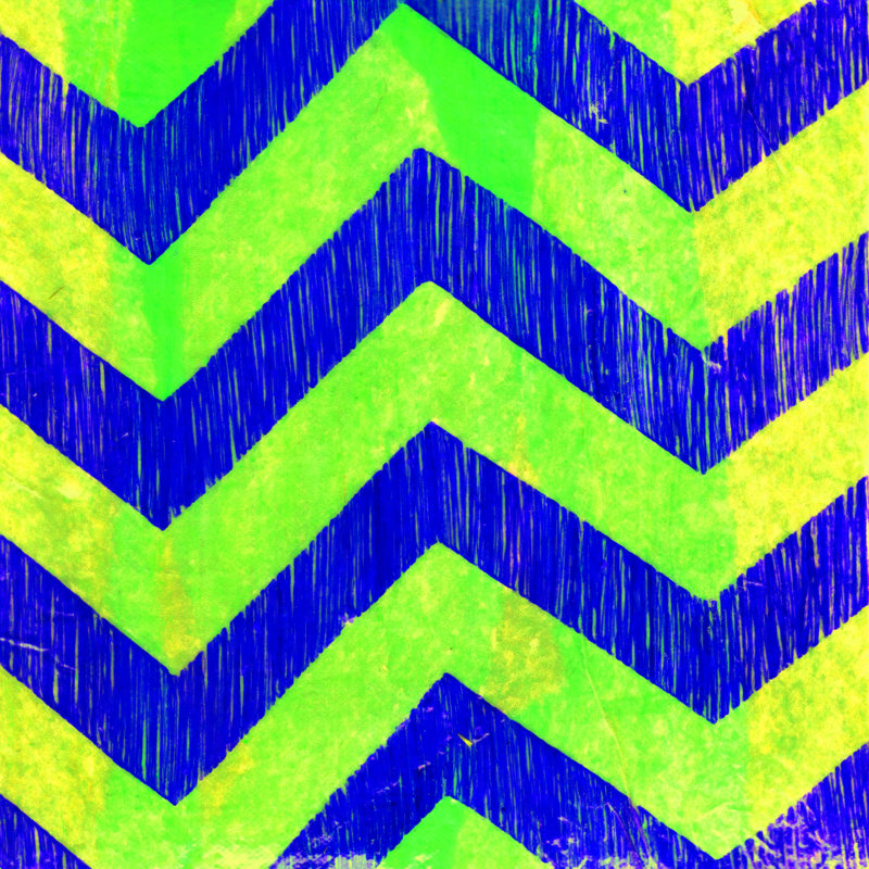 Blue Green Chevron - Wrapped Canvas Print, 20" H x 20" W  , No, Silver Floater Framed
