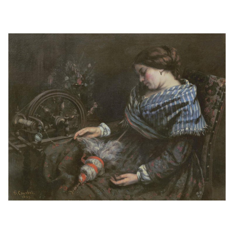 «The Sleeping Embroiderer» par Gustave Courbet - Estampe numérique, H 22 po x l 28 po