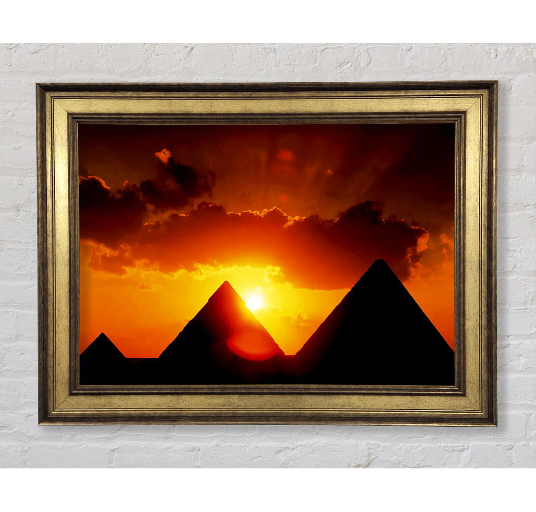 Ägyptische Pyramide Sonnenuntergang - Einzelner Bilderrahmen Kunstdrucke