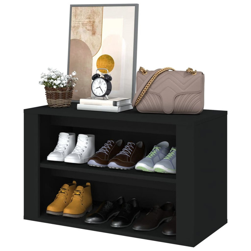 Gamino Polyurethane Upholstered Storage Bench, Black