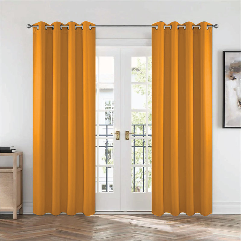 Frasco Blackout Curtain Pair, Ochre, 167.64cm Width x 137.16cm Drop