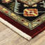 Tapis de couloir oriental rouge et noir 12 pi avec frange