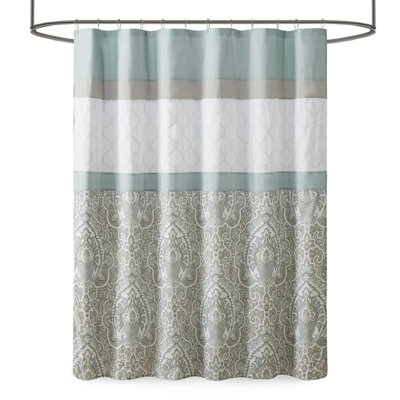 Printed And Embroidered Shower Curtain