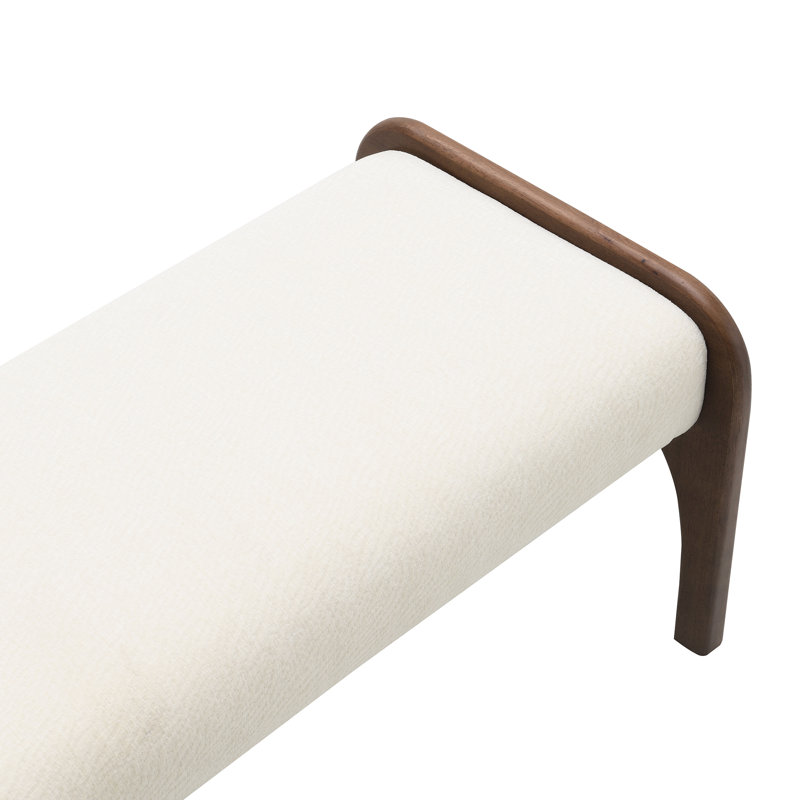 50.25 Inch Upholstered Long Bench, Beige