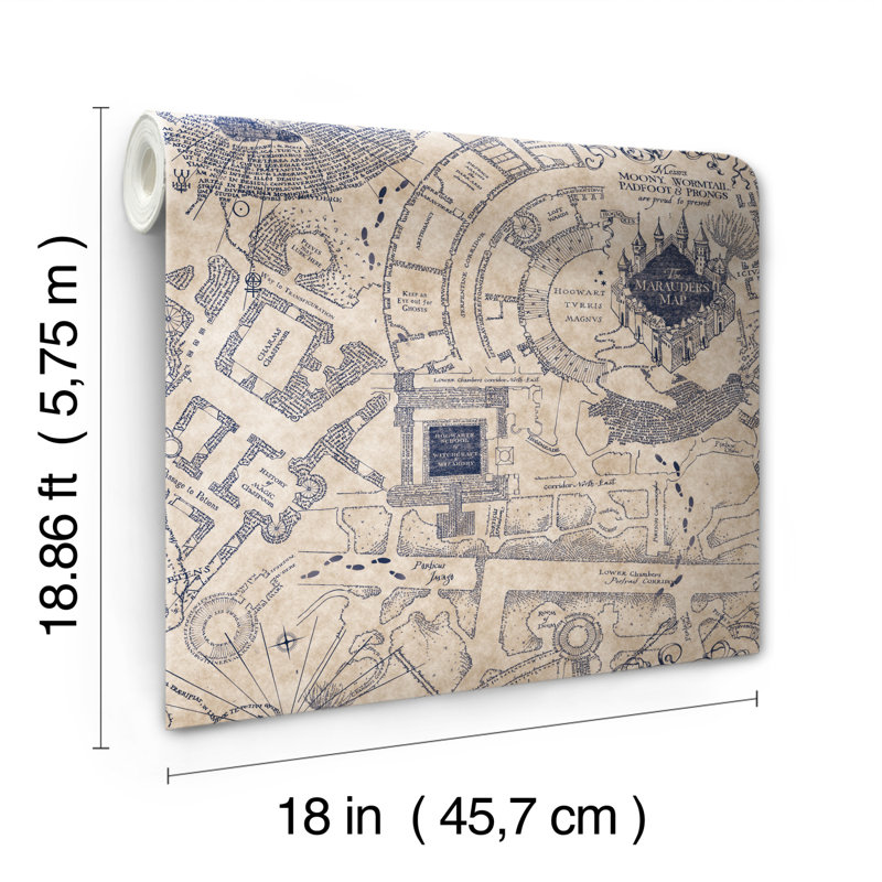 Rouleau de papier peint autocollant L 18,86 pi x l 18 po Harry Potter, Bleu