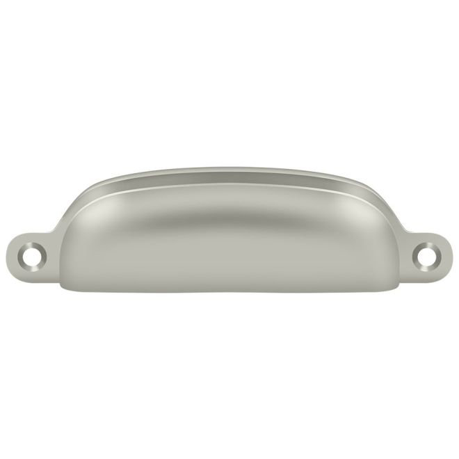 Poignée coquille exposée 4 po Deltana SHP29U15; finition nickel satiné, Nickel brossé