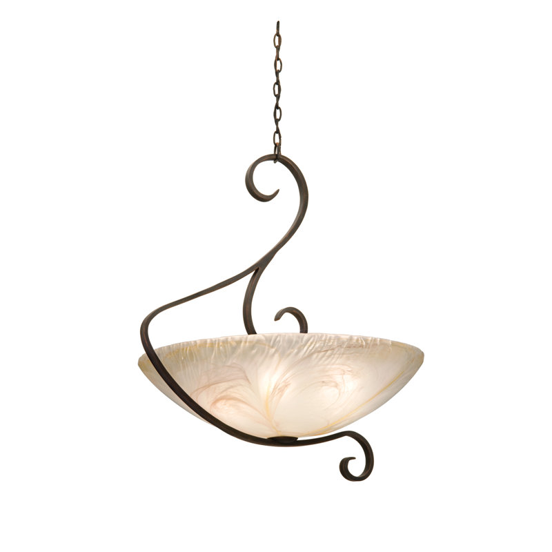 Luminaire bol suspendu 6 lumières G-Cleft, Taupe fumée, Mauve
