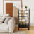 Narrow Skinny Bedside Table Nightstand With Drawers&Wheels, Slim Table Stand Magazine Rack With Storage Bag (Rustic)