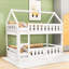Lit simple superposé simple en bois avec échelle-678899858