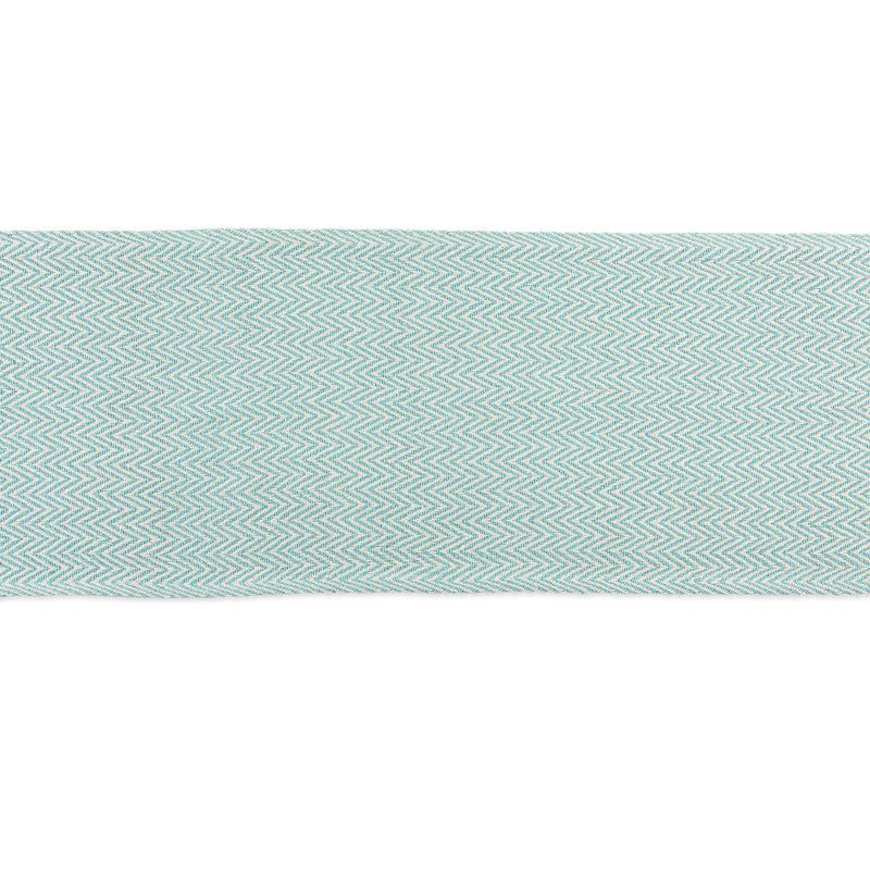 Lintz Chevron Handloom Table Runner, Aqua