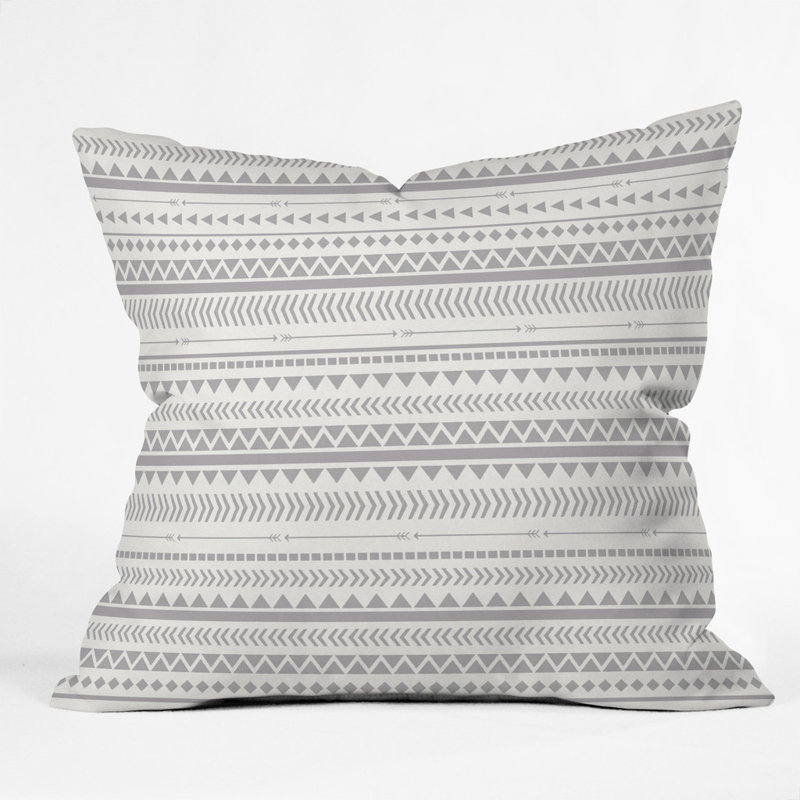 Allyson Johnson Aztec Indoor/Outdoor Throw Pillow, Gray, 16" x 16"
