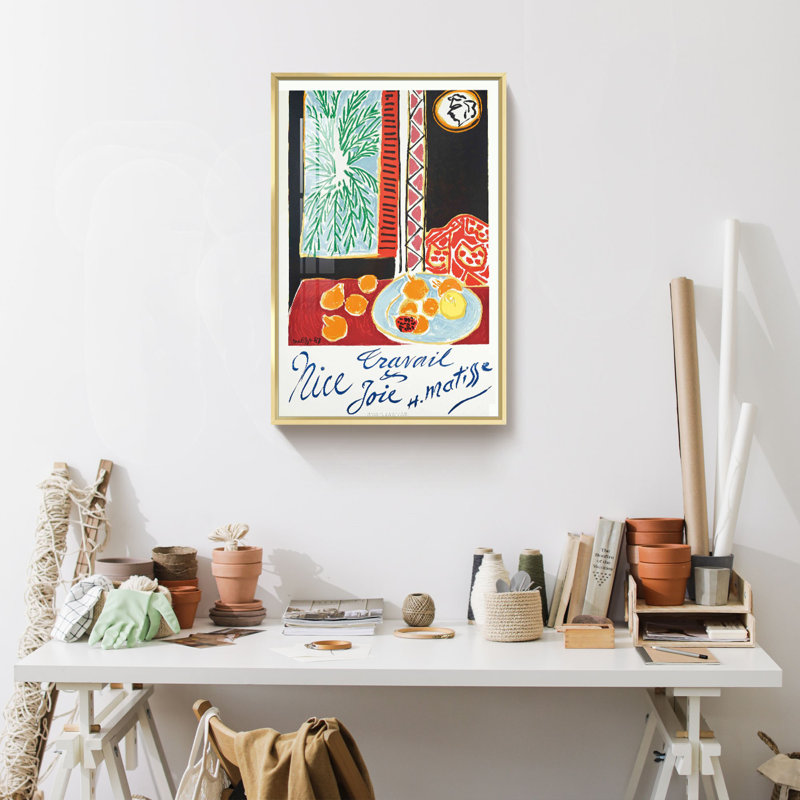 Matisse, reproduction d'art, H 24 po x l 16 po x P 1,3 po, Cadre doré