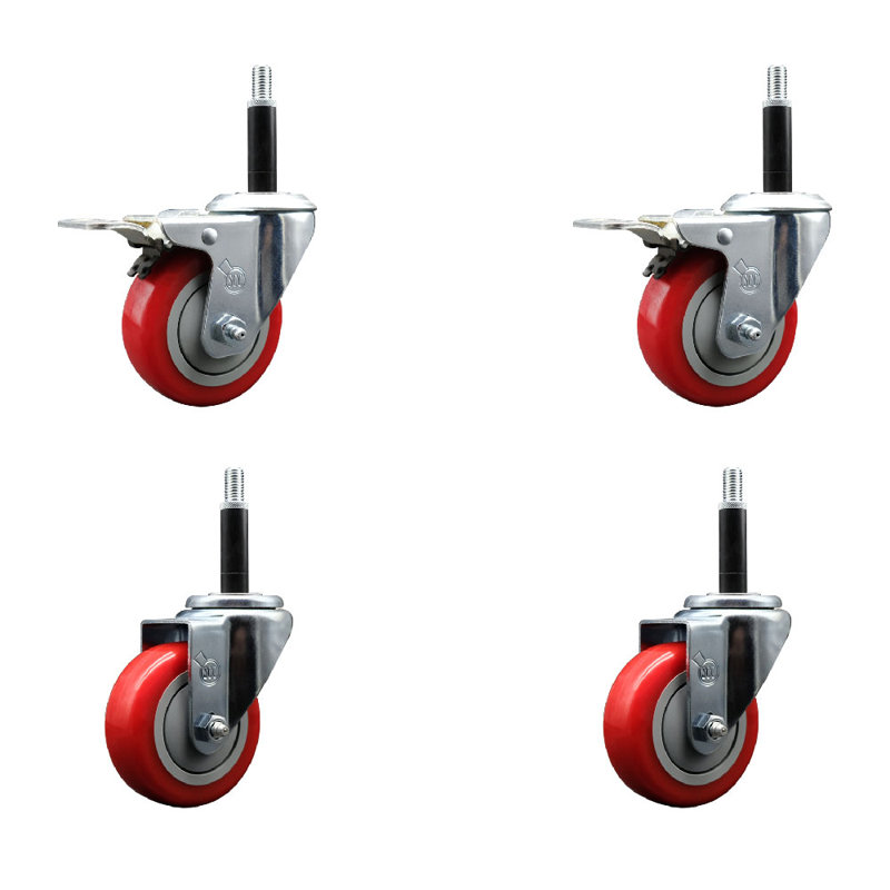 Ensemble de roulettes extensibles 3,5 po 3,5 po, Marron