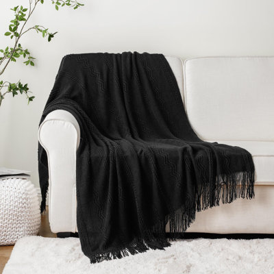 Throw Blanket For Couch, Solid Throw Blanket For Home Decor, Knit Throw Blankets For Bed, 50"X60"