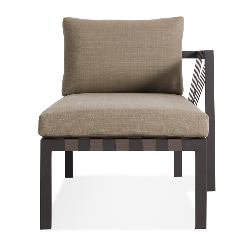 Jibe Right Arm Chaise, Sunbrella Taupe, Carbon