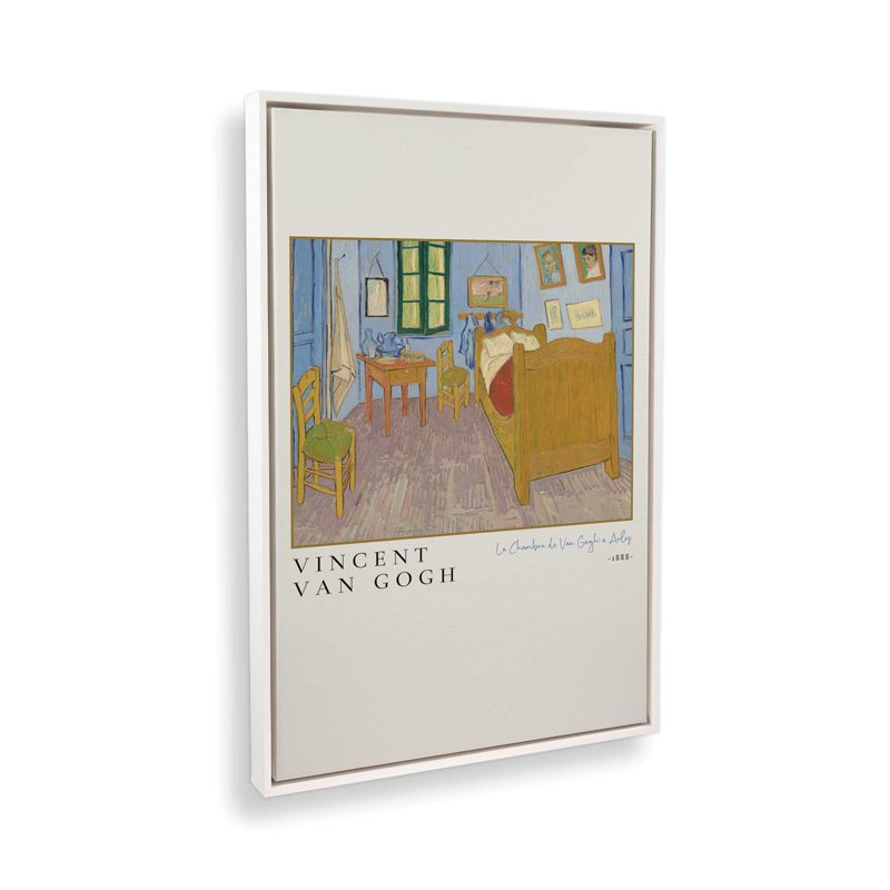 La Chambre v3 de Van Gogh, reproduction sur toile dans un cadre, H 18,75 po x l 12,75 po, Blanc opaque