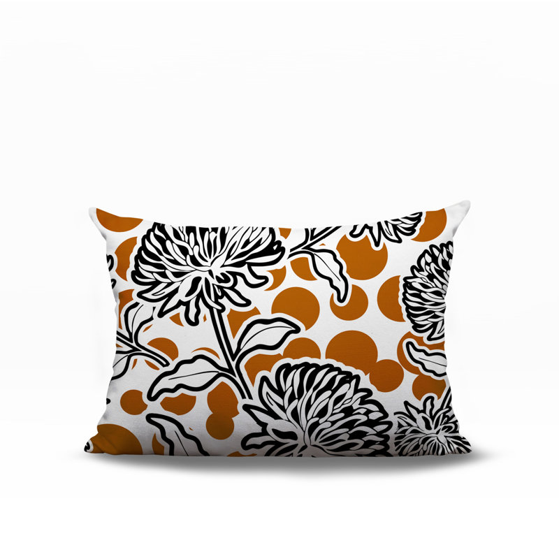 Oreiller rectangulaire réversible intérieur / extérieur Jae, Orange, Rectangle H 14 po x l 20 po