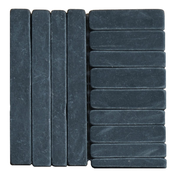 Black Slate 2x4 Alternate Pattern Mosaic Blend
