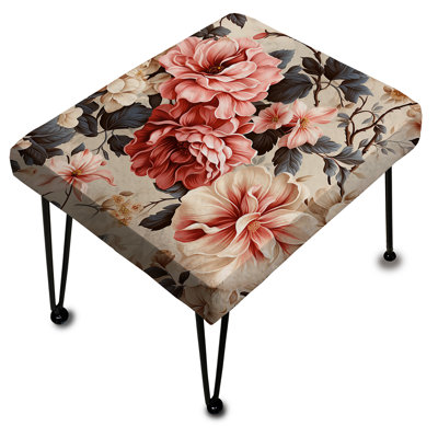 Repose-pieds rose et beige